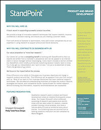 Brand and Product Development Info Sheet