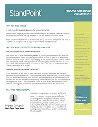 Brand and Product Development Info Sheet